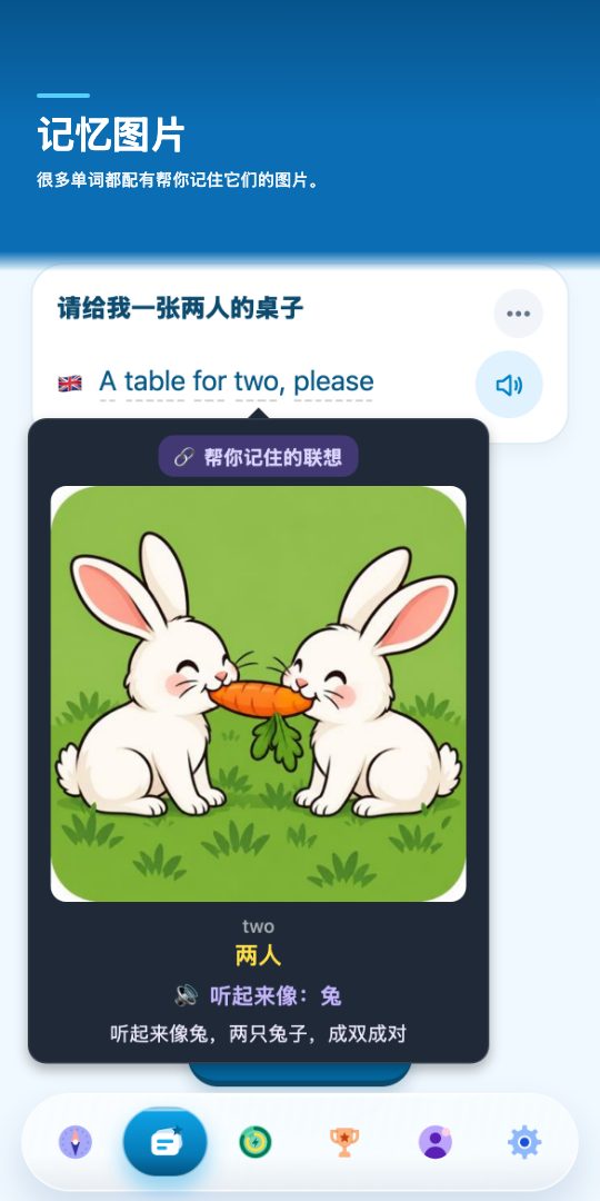记忆图片——点击单词，就能看到帮你记住它的图片