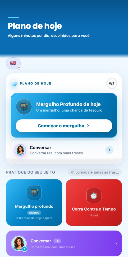 Plano de hoje — alguns minutos por dia, escolhidos para você